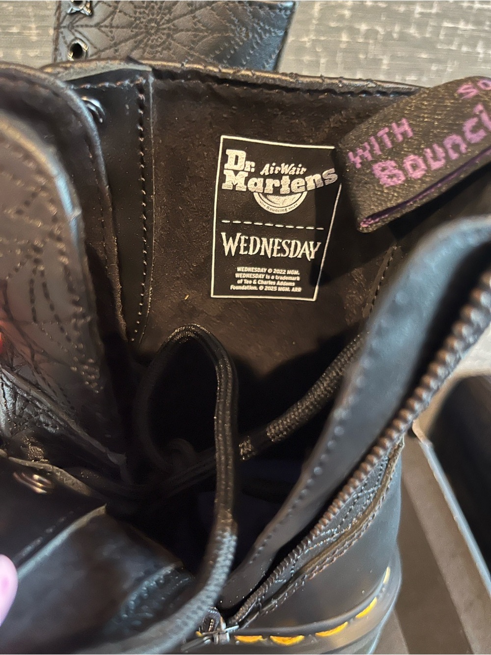 NIB Dr Martens JADON WEDNESDAY Leather Platform Boots Black - Picture 10 of 13